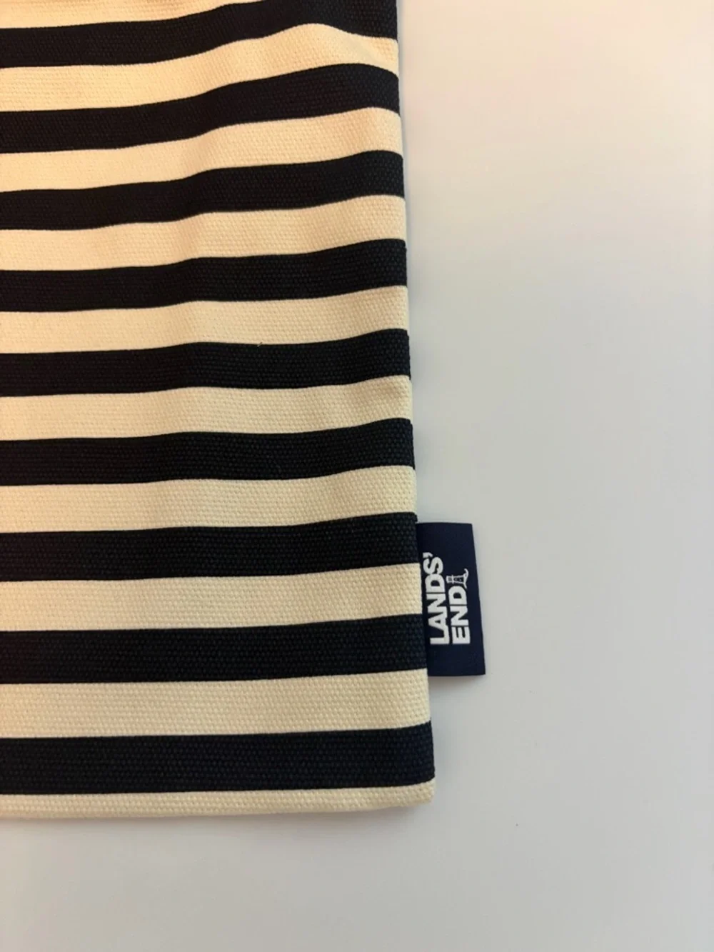 Lands' End Canvas Navy & Cream pouch-NWOT